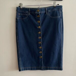 Forever 21 button down denim skirt size L